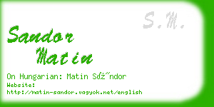 sandor matin business card